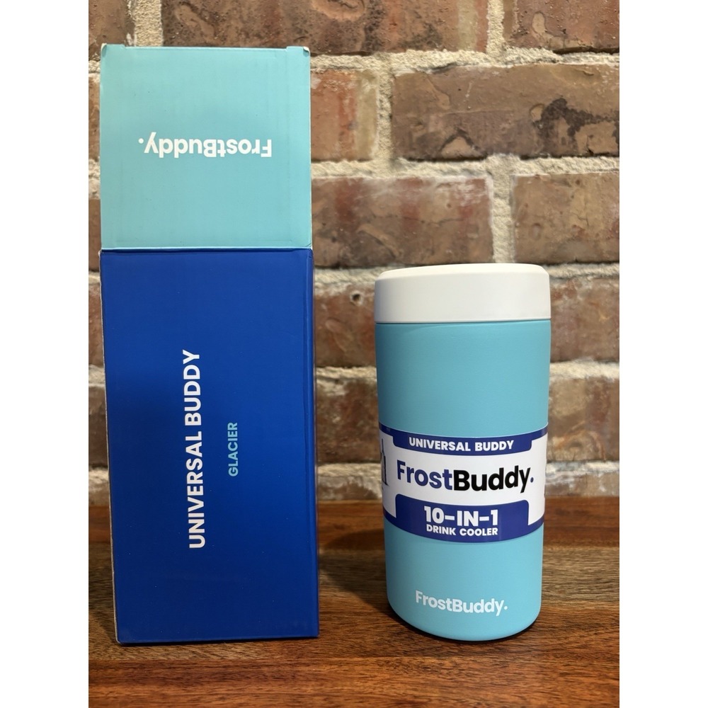 New FrostBuddy 10-in-1 Universal Frost Buddy Drink Cooler Insulator Glacier Blue